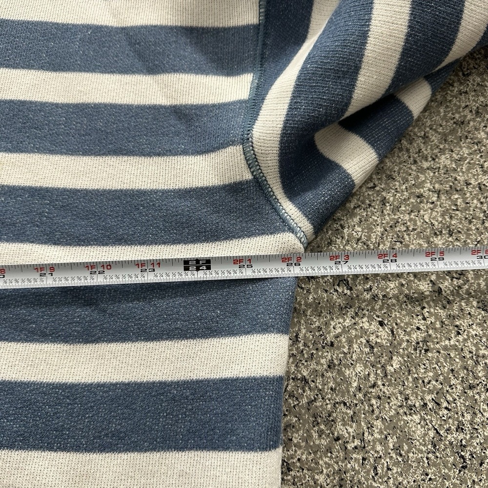 American Eagle Sweatshirt Womens S Top Big Hug Henley Striped Blue Lived In - Picture 5 of 10